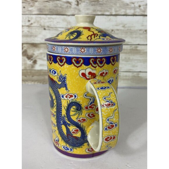 Chinese Hand Painted Vintage Tea Brewing Mug 3 Piece Set 5x3” - Picture 6 of 16